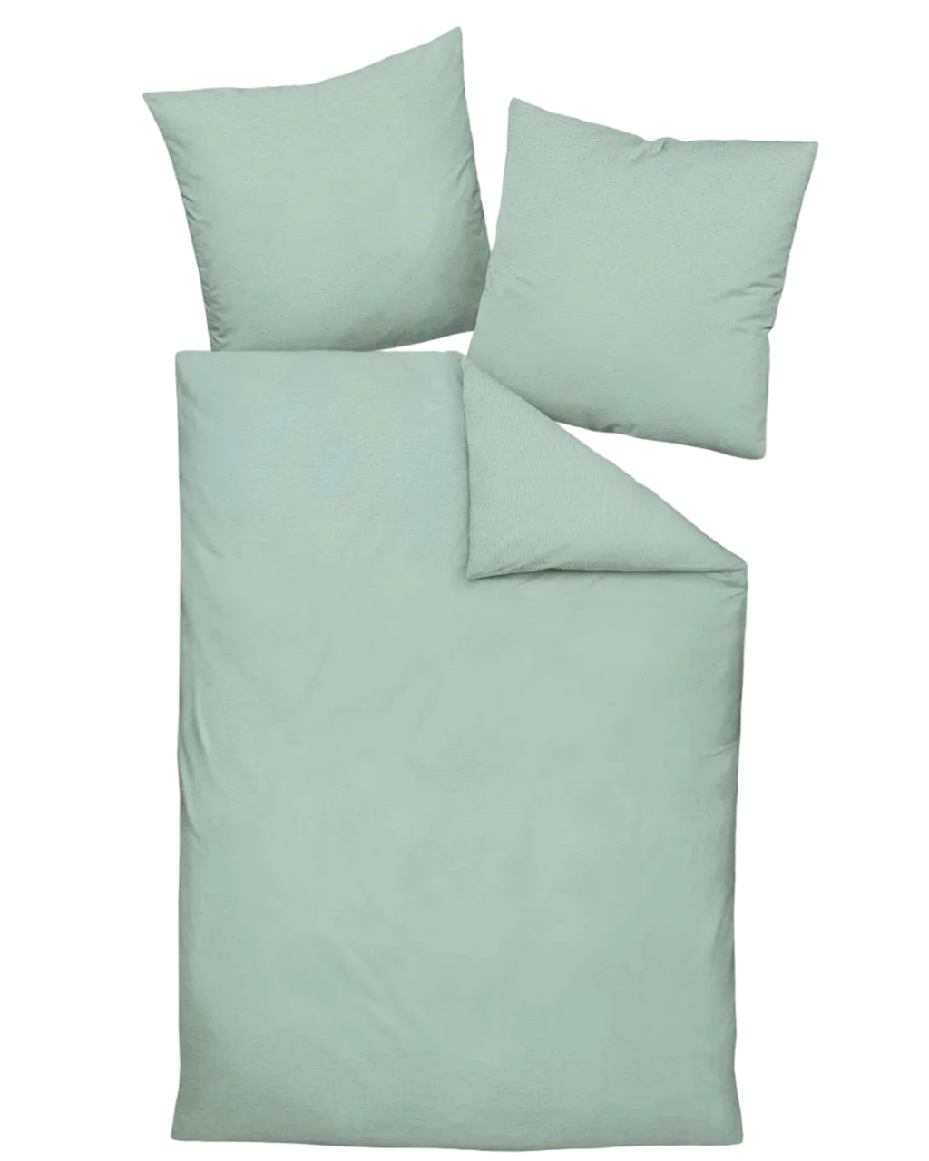 Mako-Soft-Seersucker Bettwäsche Piano rauchgrün Janine