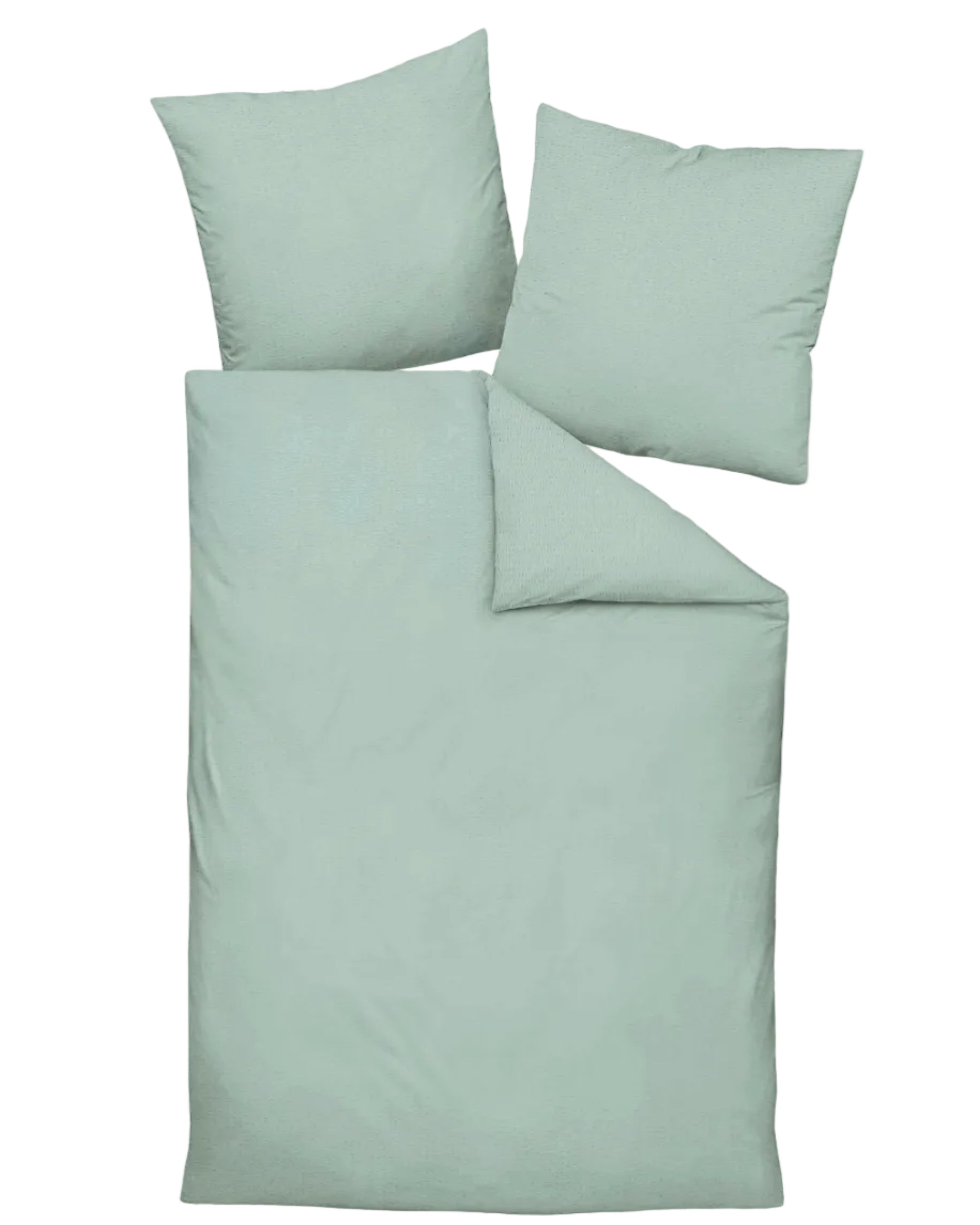 Mako-Soft-Seersucker Bettwäsche Piano rauchgrün Janine
