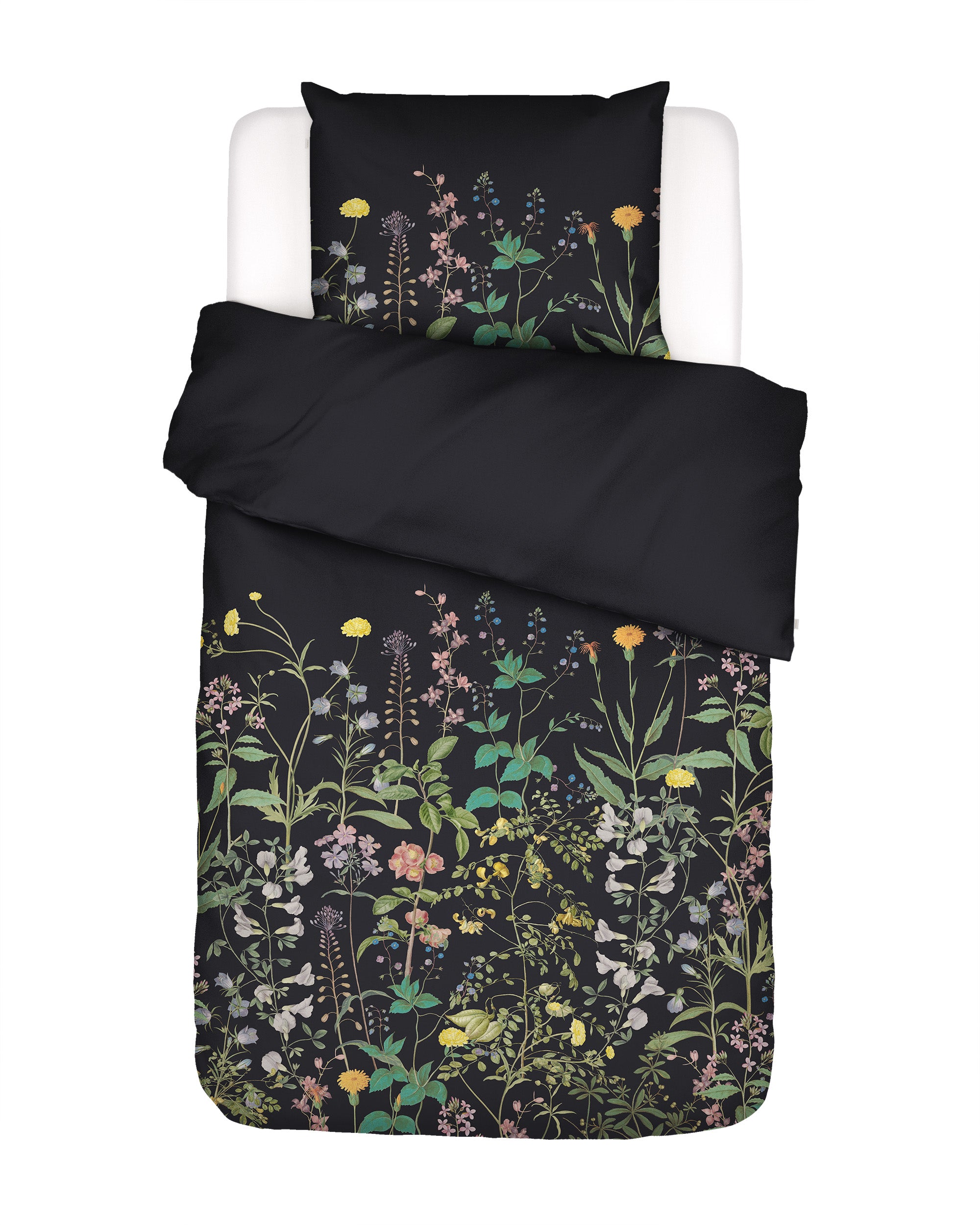 Essenza Bettwäsche 135x200 Augustina anthrazit mit Blumenmuster