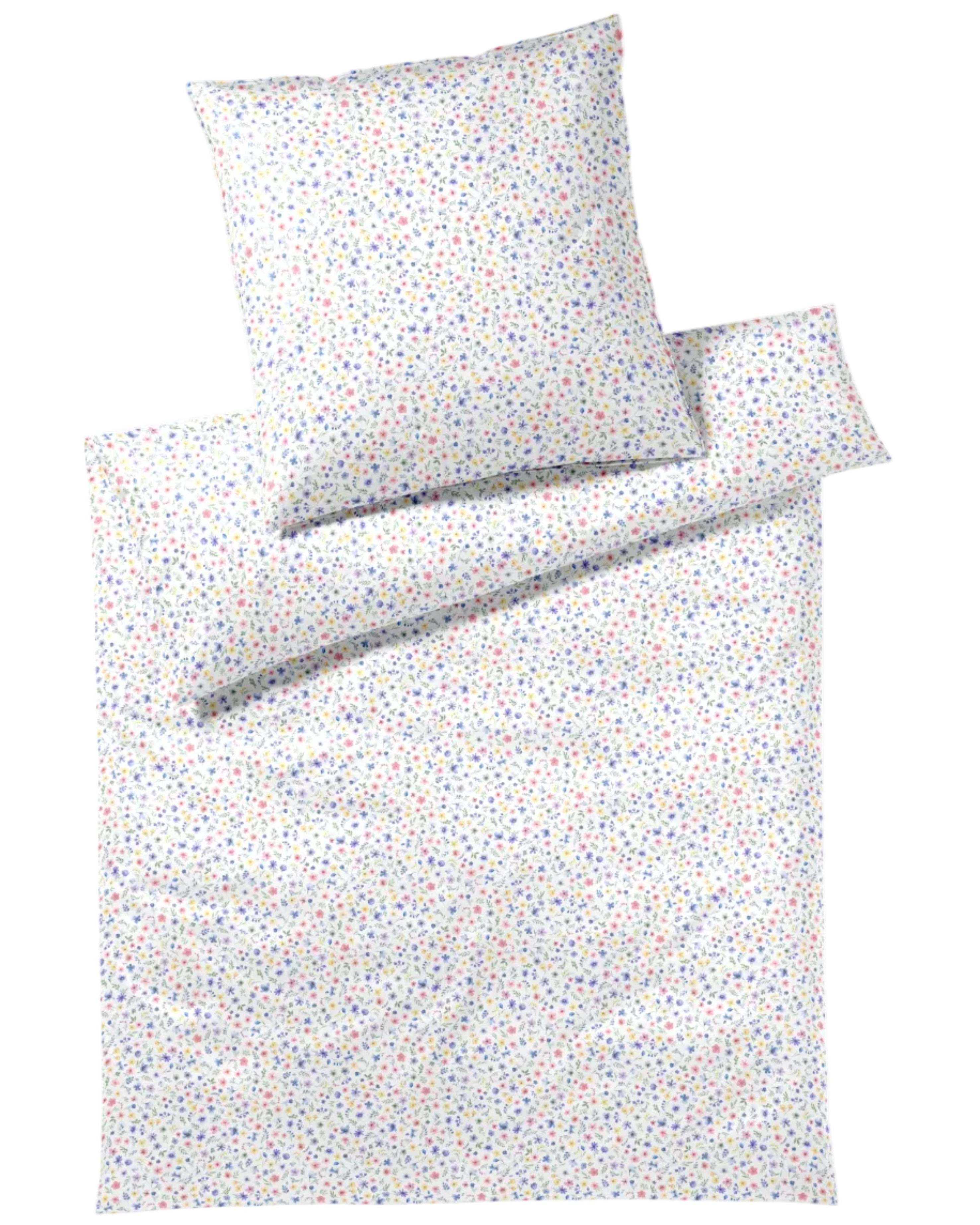 Satin Bettwäsche Beauties Blumen Elegante weiß