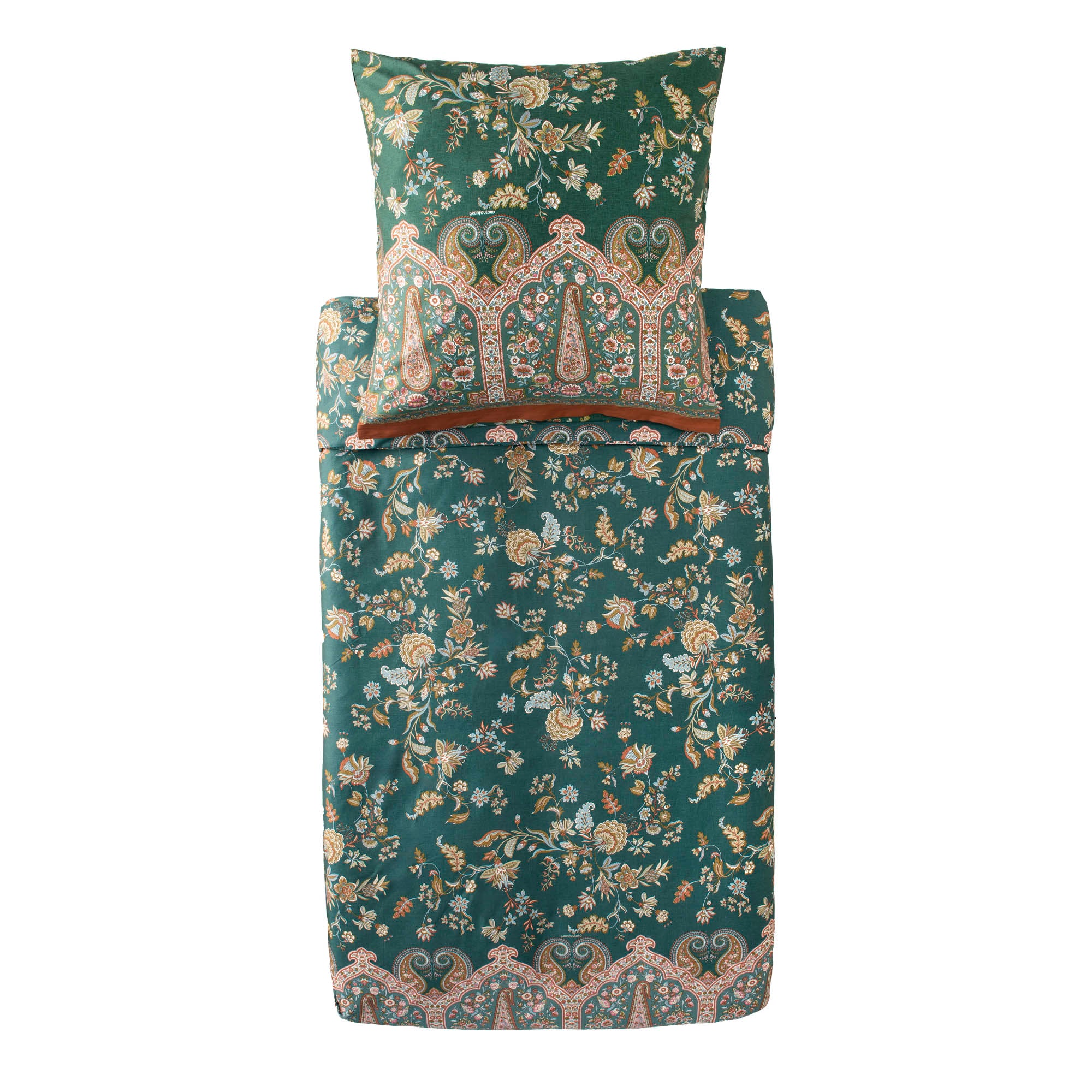 Bassetti Bettwäsche dunkelgrün Indian Roses 