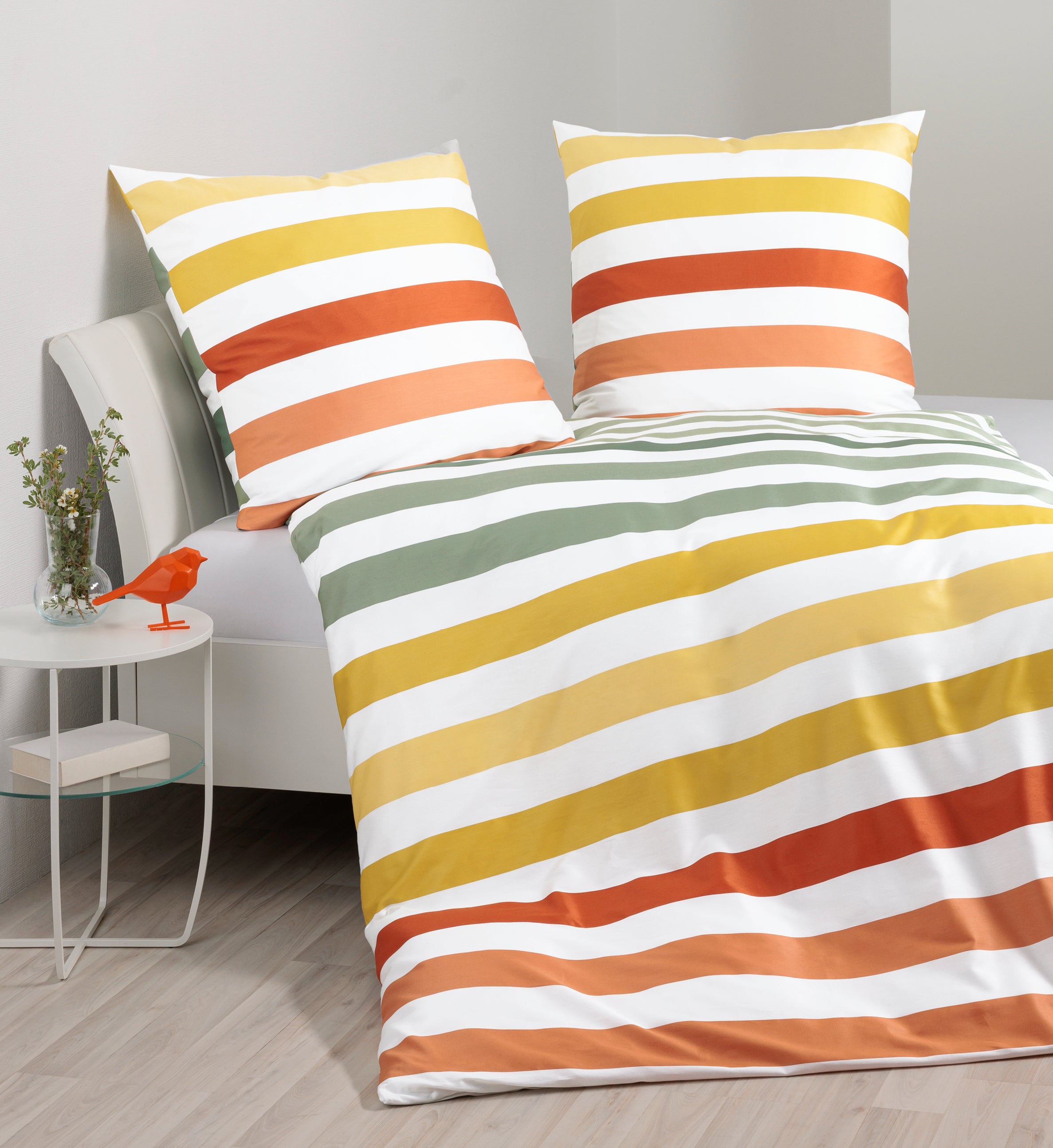 Satin Bettwäsche JD Streifen gelb Janine
