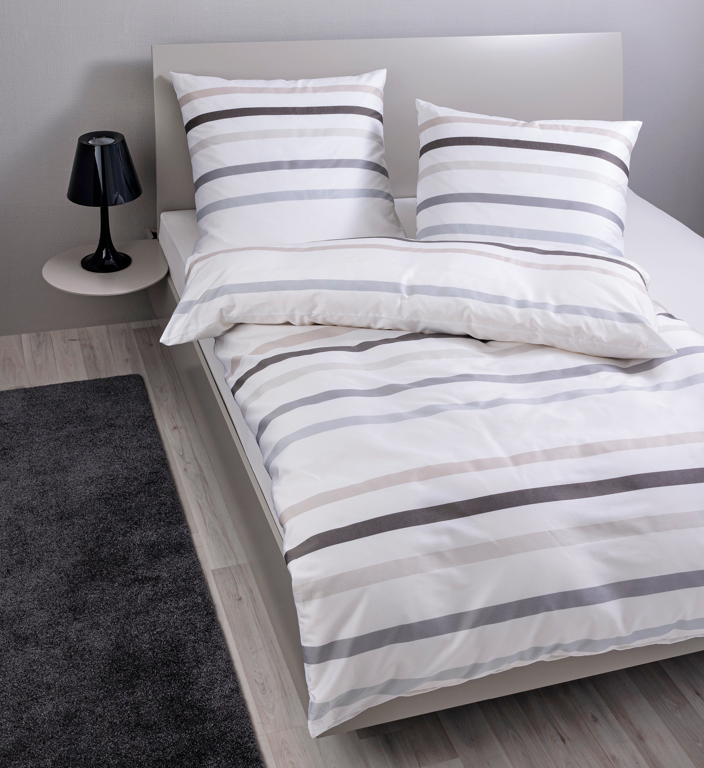 Satin Bettwäsche JD taupe grau Janine