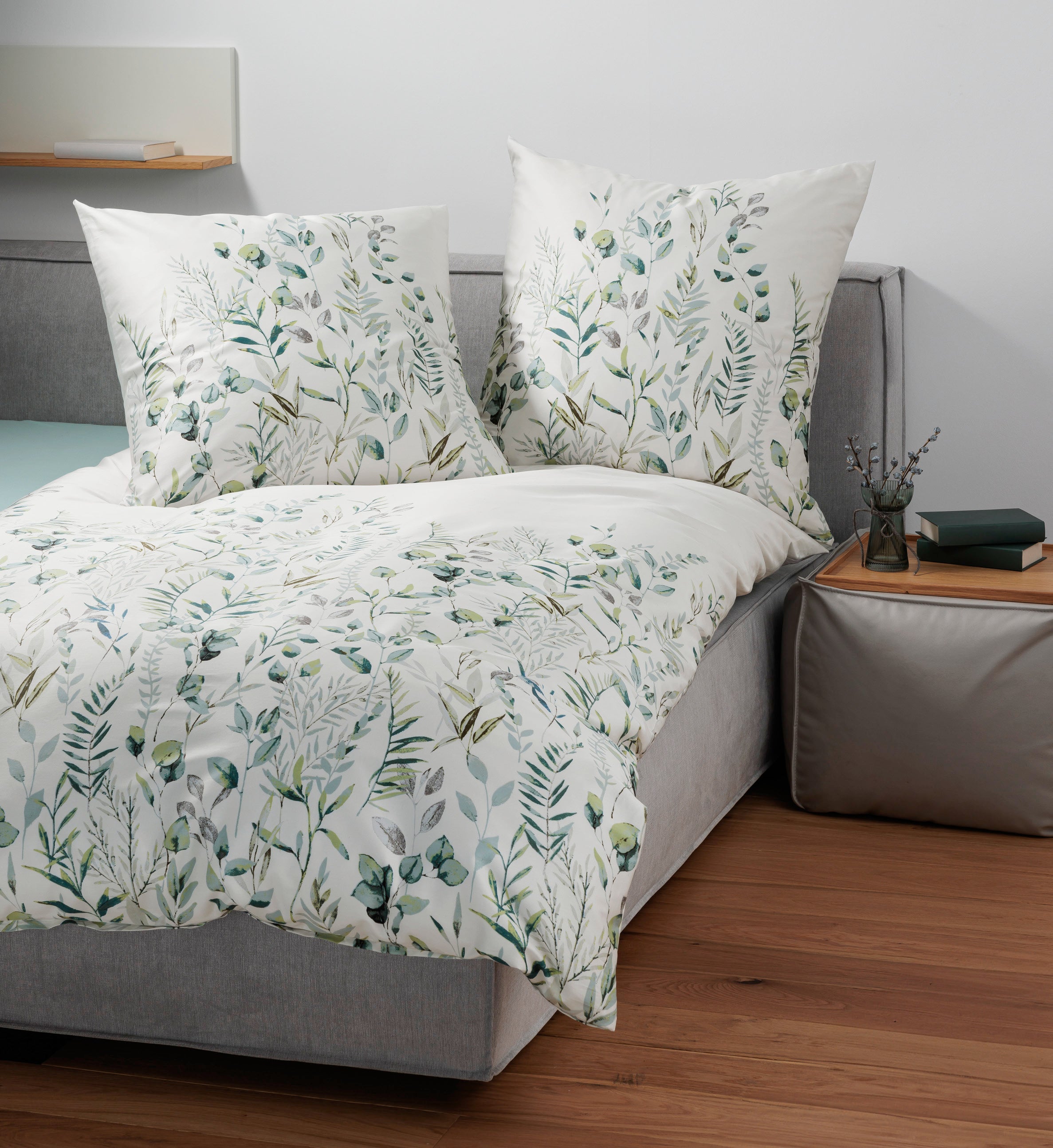 Satin Bettwäsche Moments grün Janine 