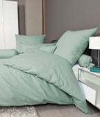 Soft Seersucker Bettwäsche rauchgrün Piano Janine