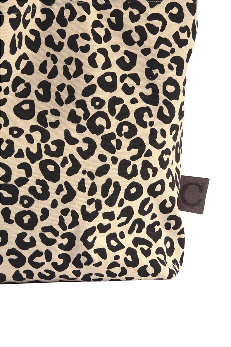 Strandtasche Leopardenmuster schwarz natur Cawö