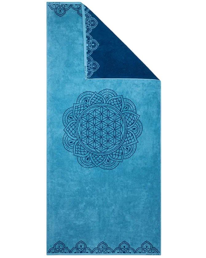 Strandtuch Happy Flower ozeanblau 90x180cm