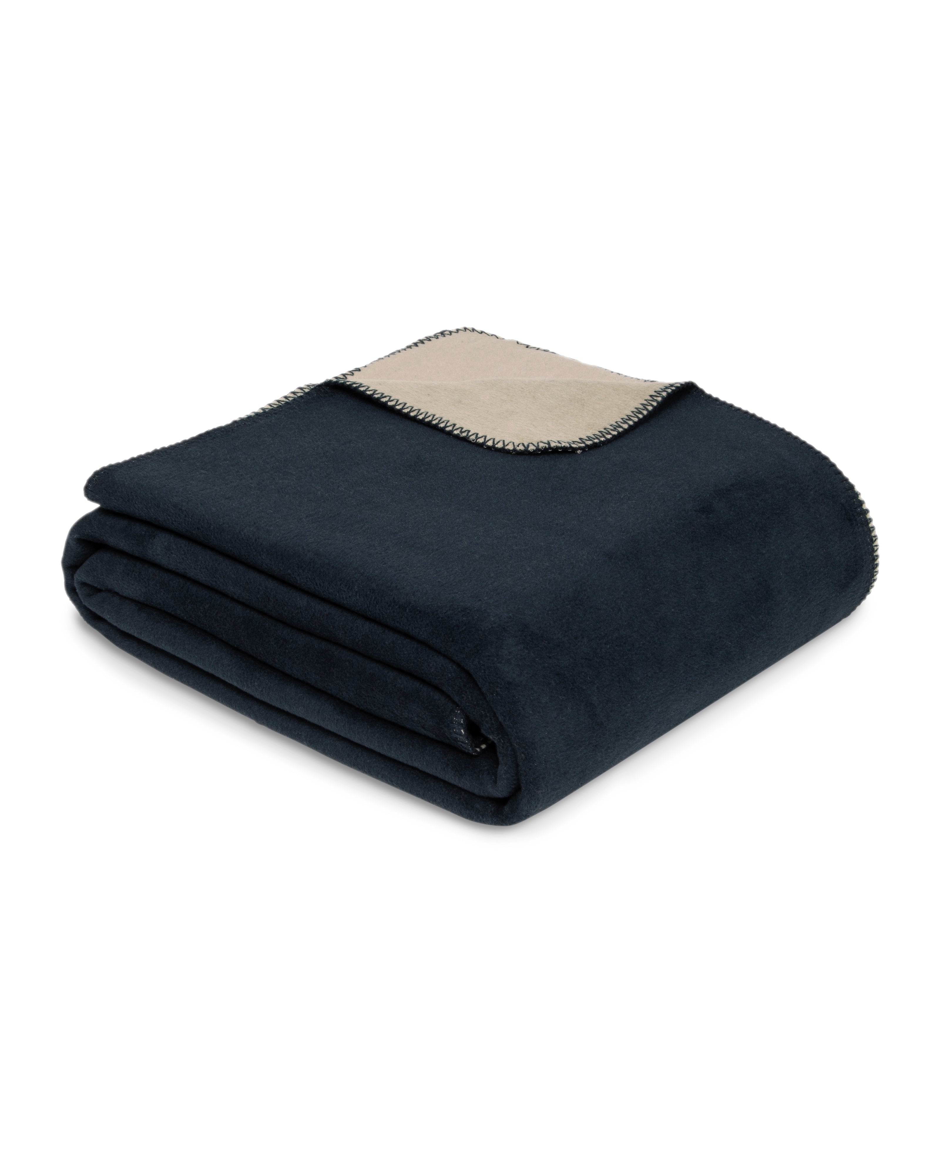 Wohndecke Dublin Wendedecke dunkelblau sand